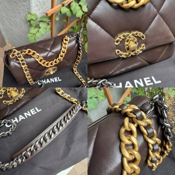 Chanel Medium 19 Shiny Lambskin Quilted Flap Crossbody - Picture 7 of 16